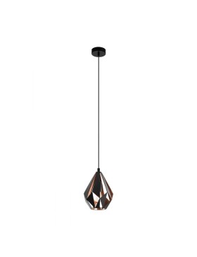 Carlton1 Small Black, Copper Single Pendant Light 49997